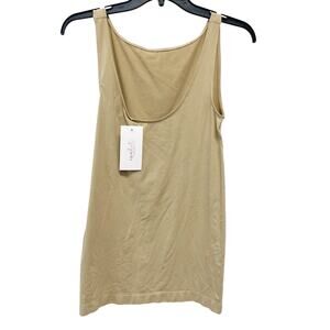 Isabel By Ingrid & Isabel Women's Beige Scoop Neck Maternity Tank Top Size Large